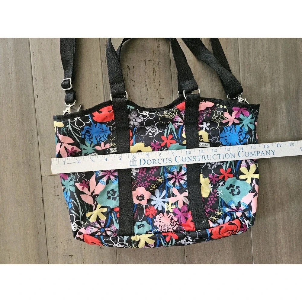 Le SportSac Crossbody Bag Black Floral Print - Picture 8 of 9